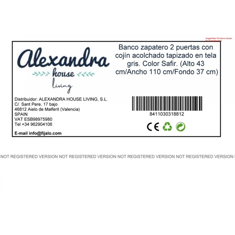 Skobnk Alexandra House Living Brun Gr 110 x 43 x 37 cm 2 dre #36