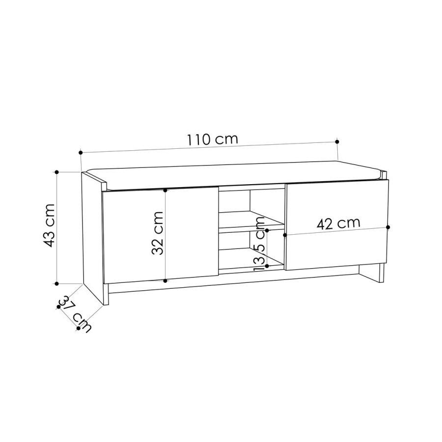 Skobnk Alexandra House Living Brun Gr 110 x 43 x 37 cm 2 dre #29