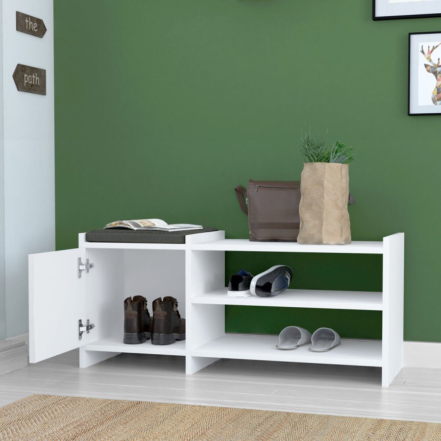 Skobnk Alexandra House Living Hvid Gr 100 x 44 x 35 cm 2 Hylder 1 dr #15