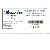 Skoskab Alexandra House Living Hvid 59 x 171 x 35 cm 2 dre 7 Hylder #22