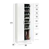 Skoskab Alexandra House Living Hvid 59 x 171 x 35 cm 2 dre 7 Hylder #15