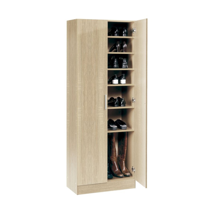 Skoskab Alexandra House Living Lys brun 59 x 171 x 35 cm 2 dre 7 Hylder #1