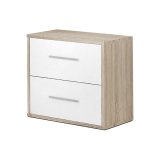 Natbord Alexandra House Living Hvid Metal Tr MDP 40 x 41 x 28 cm 2 skuffer #1