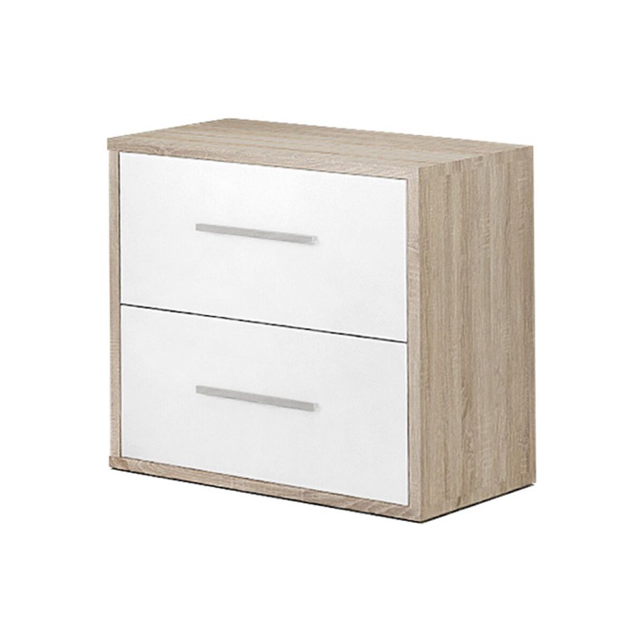 Natbord Alexandra House Living Hvid Metal Tr MDP 40 x 41 x 28 cm 2 skuffer #1