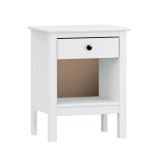 Natbord Alexandra House Living Hvid Metal Fyr 47 x 60 x 35 cm 1 skuffe #1