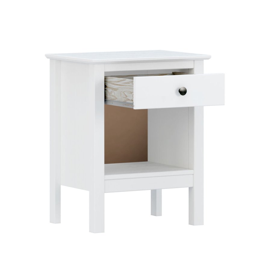 Natbord Alexandra House Living Hvid Metal Fyr 47 x 60 x 35 cm 1 skuffe #8