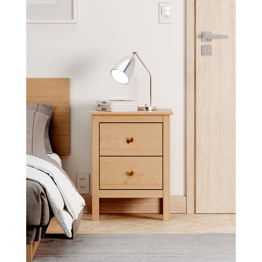 Natbord Alexandra House Living Honning Hrast Metal Fyr 48 x 62 x 36 cm 2 skuffer #8