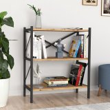 Boghandel Alexandra House Living Sort Hrast Metal Tr MDP 66 x 85 x 34 cm industriel 3 Hylder #3