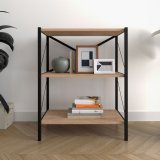 Boghandel Alexandra House Living Sort Hrast Metal Tr MDP 66 x 85 x 34 cm industriel 3 Hylder #4