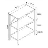 Boghandel Alexandra House Living Sort Hrast Metal Tr MDP 66 x 85 x 34 cm industriel 3 Hylder #5
