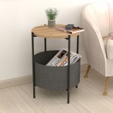 Sofabord Alexandra House Living Sort Gr Hrast Metal Tr MDP 43 x 60 x 43 cm #2