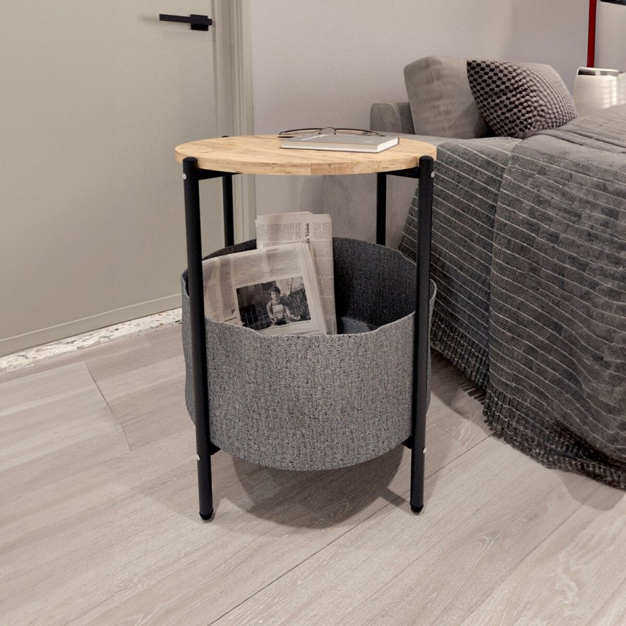 Sofabord Alexandra House Living Sort Gr Hrast Metal Tr MDP 43 x 60 x 43 cm #3