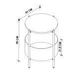Sofabord Alexandra House Living Sort Gr Hrast Metal Tr MDP 43 x 60 x 43 cm #4