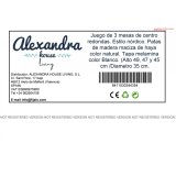 Set med 3 sm borde Alexandra House Living Hvid Natur Tr MDP 35 x 49 x 35 cm 35 x 45 x 35 cm 35 x 47 x 35 cm #4