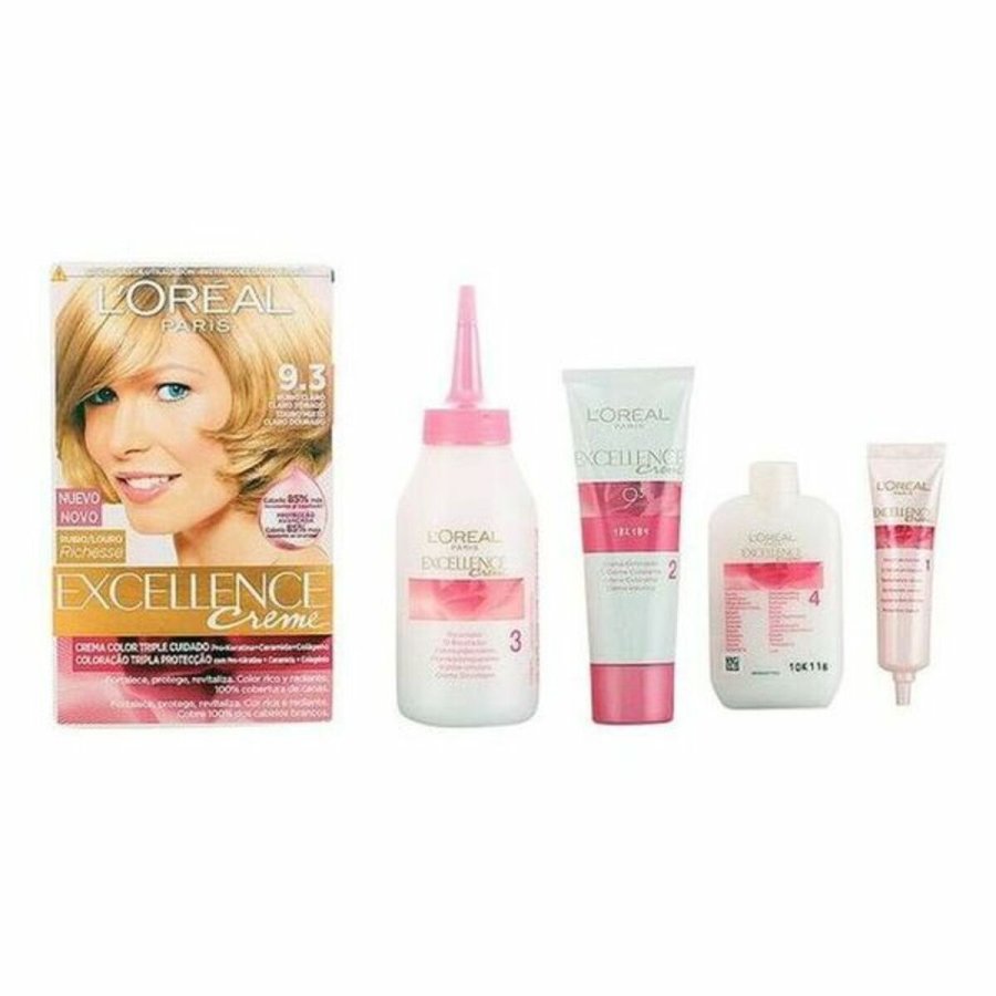 Permanent Farve Excellence L'Oreal Make Up Excellence Lys Gylden Blond N 9.0-rubio muy claro N 8.0-rubio claro 192 ml #1