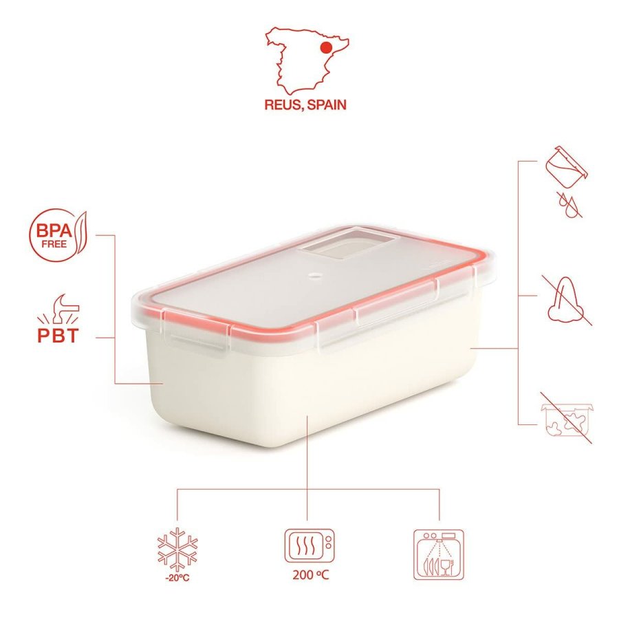 Mad Bevarelse Container Valira 6090/9 Hermetisk Hvid Termoplastisk PBT 750 ml #4