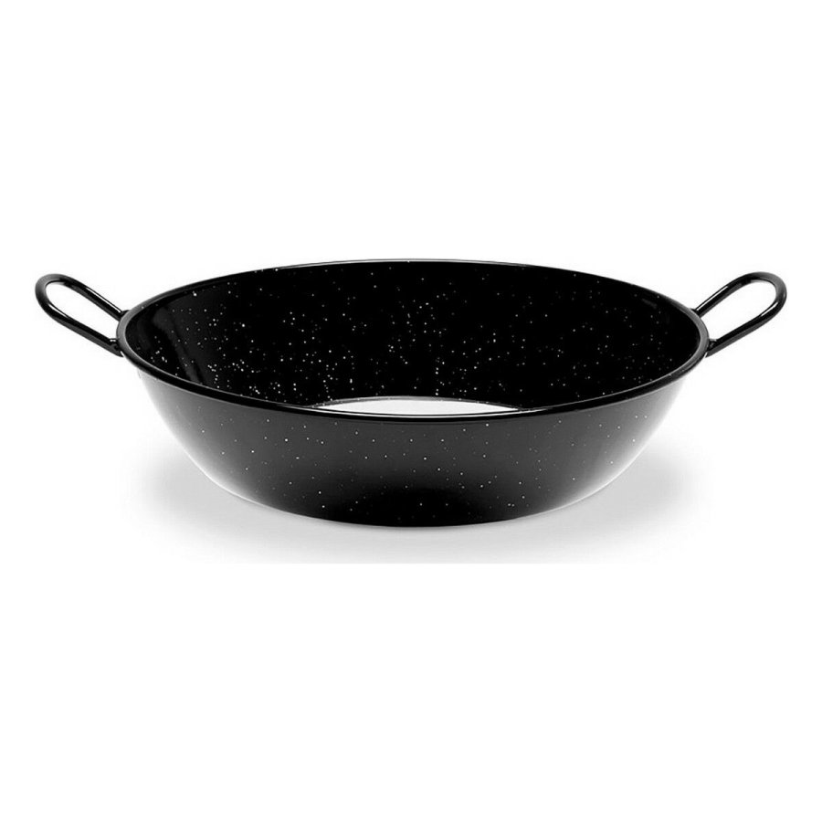 Honda gryde med hank Vaello Sort Glaseret stl ( 28 cm) #1