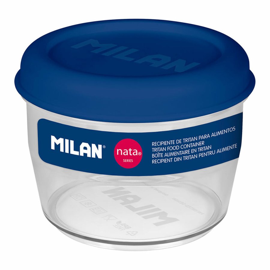 Hermetisk madkasse Milan 500 ml Bl Gennemsigtig Plastik Cirkulr  12 cm #1