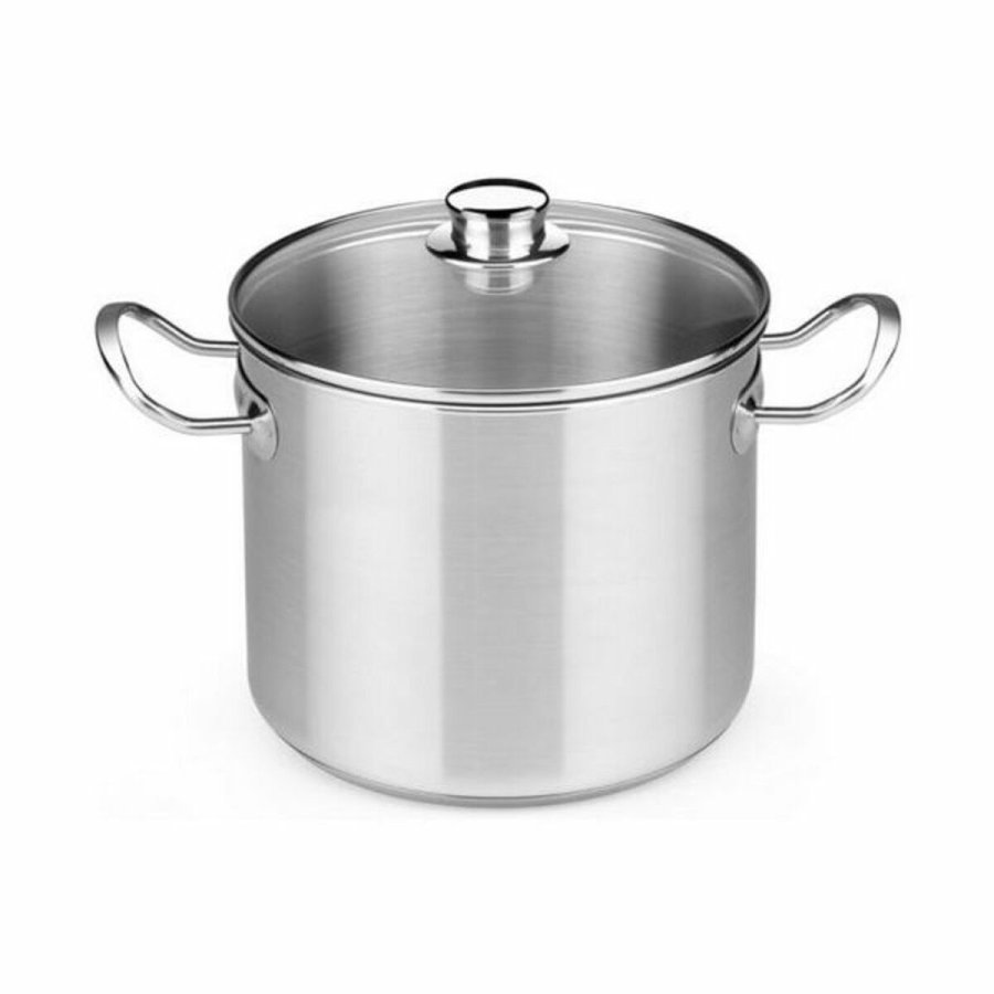 Gryde med Glaslg BRA D219485 6,5 L Rustfrit stl Stl Metal Rustfrit stl 18/10 #1
