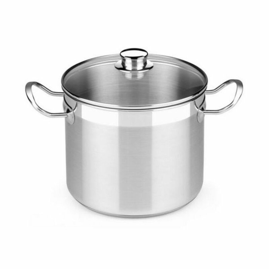 Gryde med Glaslg BRA Profesional 8,5 L Rustfrit stl  24 cm Multifarvet Stl Rustfrit stl 18/10 #1