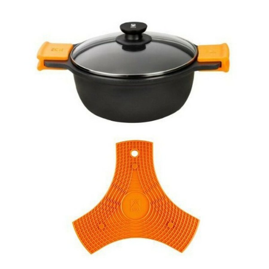 Gryde Med Glaslg BRA A270332 8,3 L  32 cm Sort Metal Aluminium Stbt aluminium #1