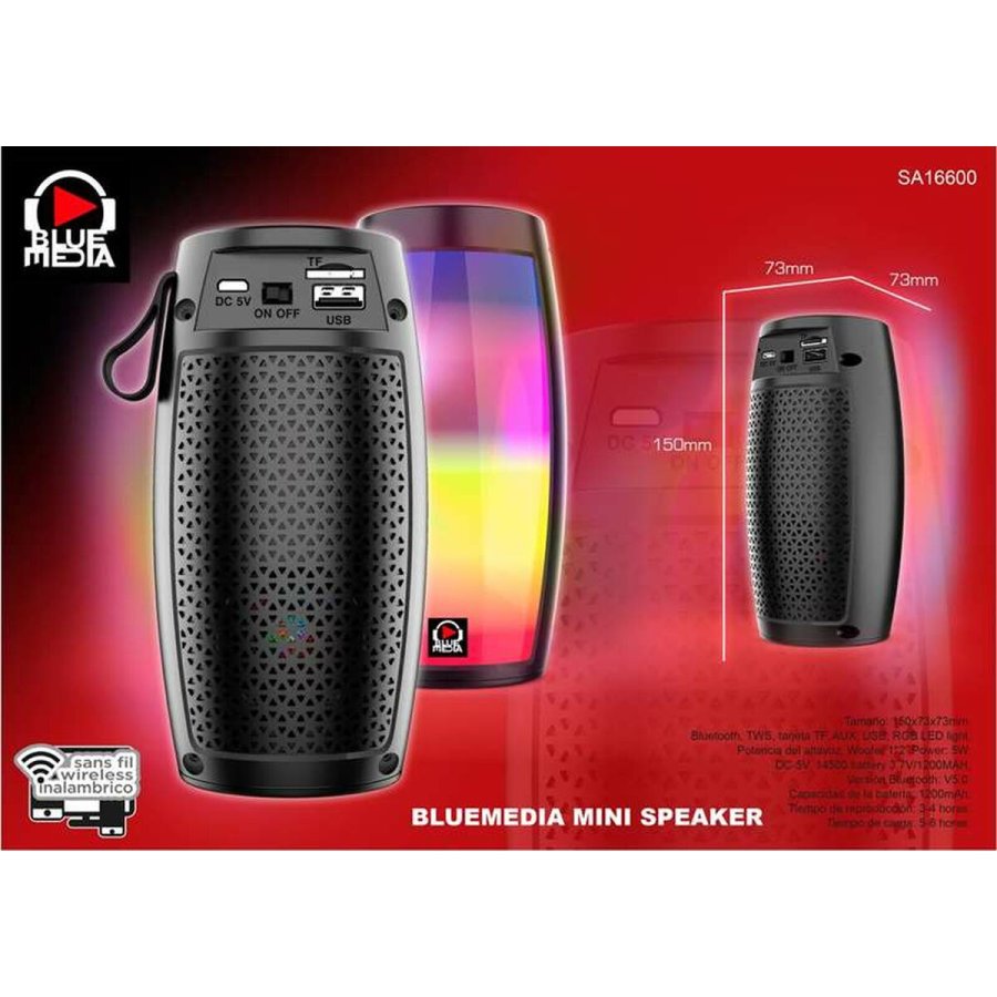 Bluetooth-hjttaler Reig USB 5 W 16 x 8,2 x 8,2 cm #4