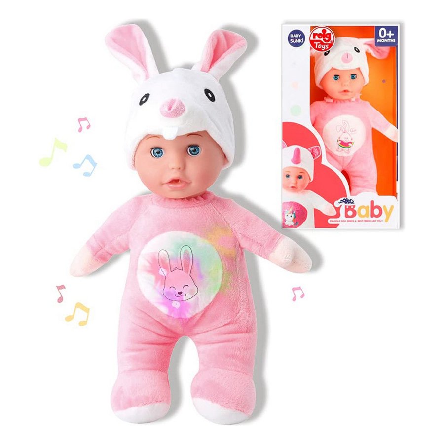 Baby Dukke Reig 30 cm Kanin Bamse Pink (30 cm) #1