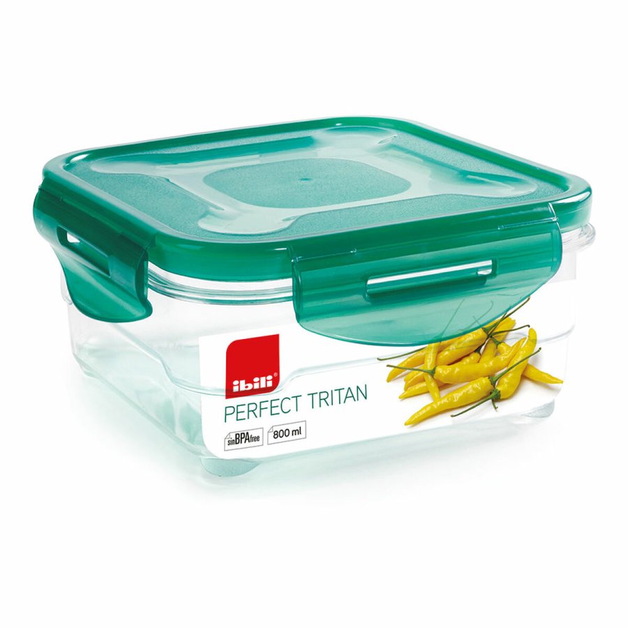 Hermetisk madkasse Ibili 790408 Krystal 800 ml 15,5 x 15,5 x 7 cm Grn #1