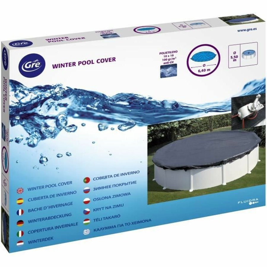 Swimmingpool Cover Gre CIPR451P Polyetylen  4,6 m Sort #5