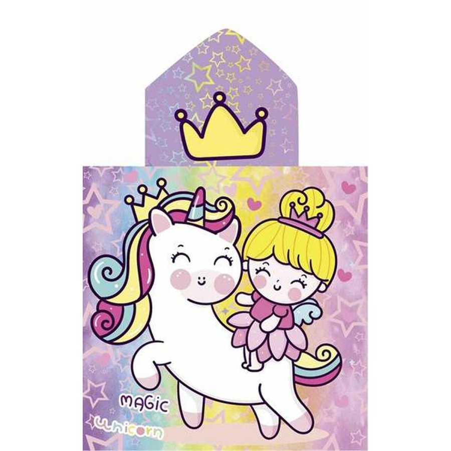 Poncho-hndklde med Htte Secaneta Unicornprins 60 x 120 cm #1