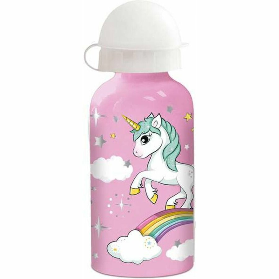Vandflaske Stor Unicorn Rainbow Silikone Aluminium 400 ml #1