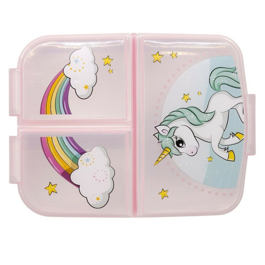 Madkasse med rum til bestik Stor Unicorn Rainbow (6,7 x 16,5 x 19,5 cm) #3