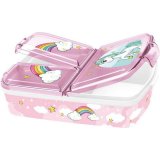 Madkasse med rum til bestik Stor Unicorn Rainbow (6,7 x 16,5 x 19,5 cm) #4