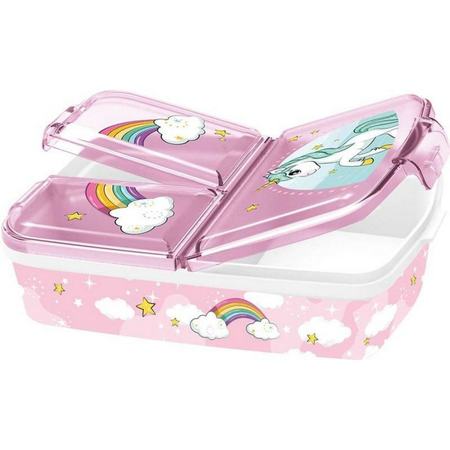 Madkasse med rum til bestik Stor Unicorn Rainbow (6,7 x 16,5 x 19,5 cm) #4