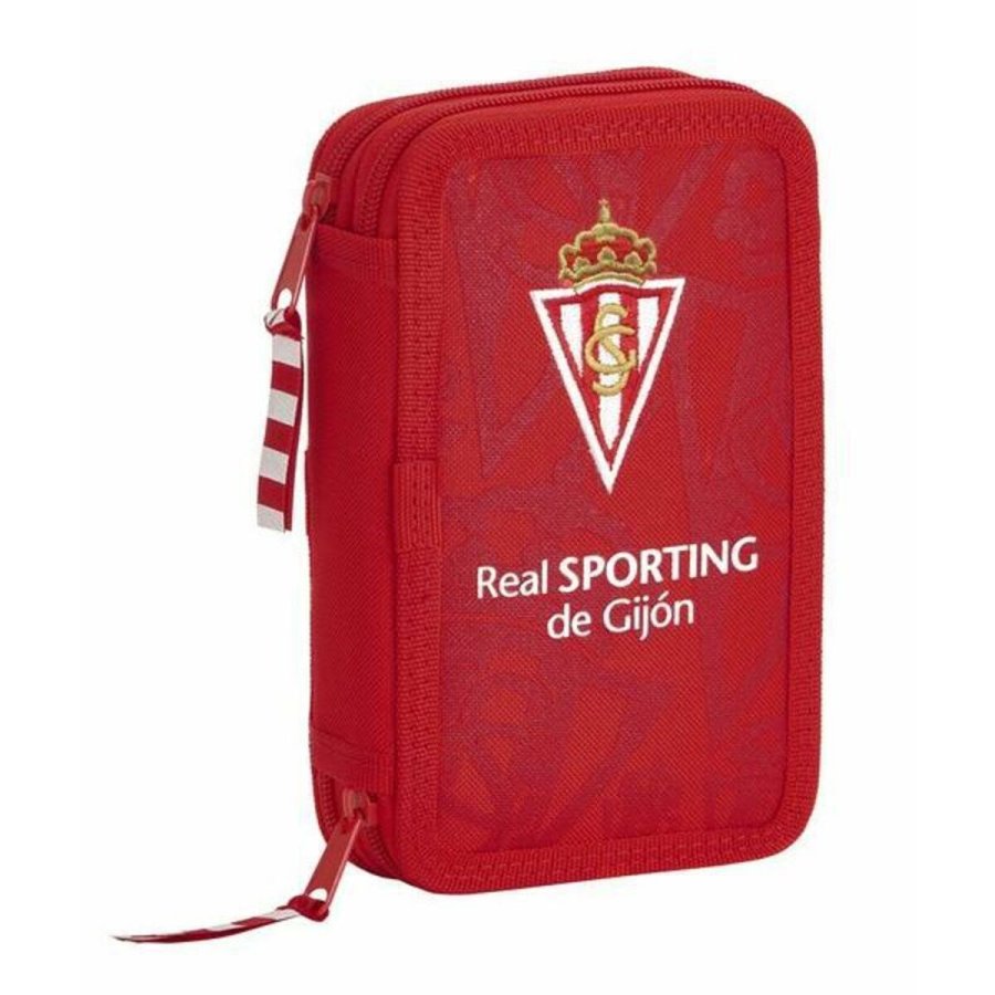 Dobbelt penalhus Real Sporting de Gijn Rd 12.5 x 19.5 x 4 cm (28 Dele) #1