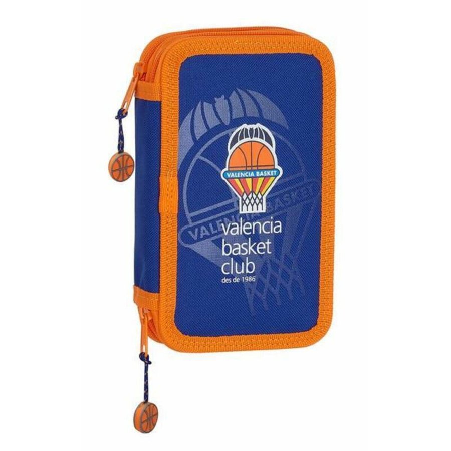 Dobbelt penalhus Valencia Basket M854 Bl Orange 12.5 x 19.5 x 4 cm (28 Dele) #1