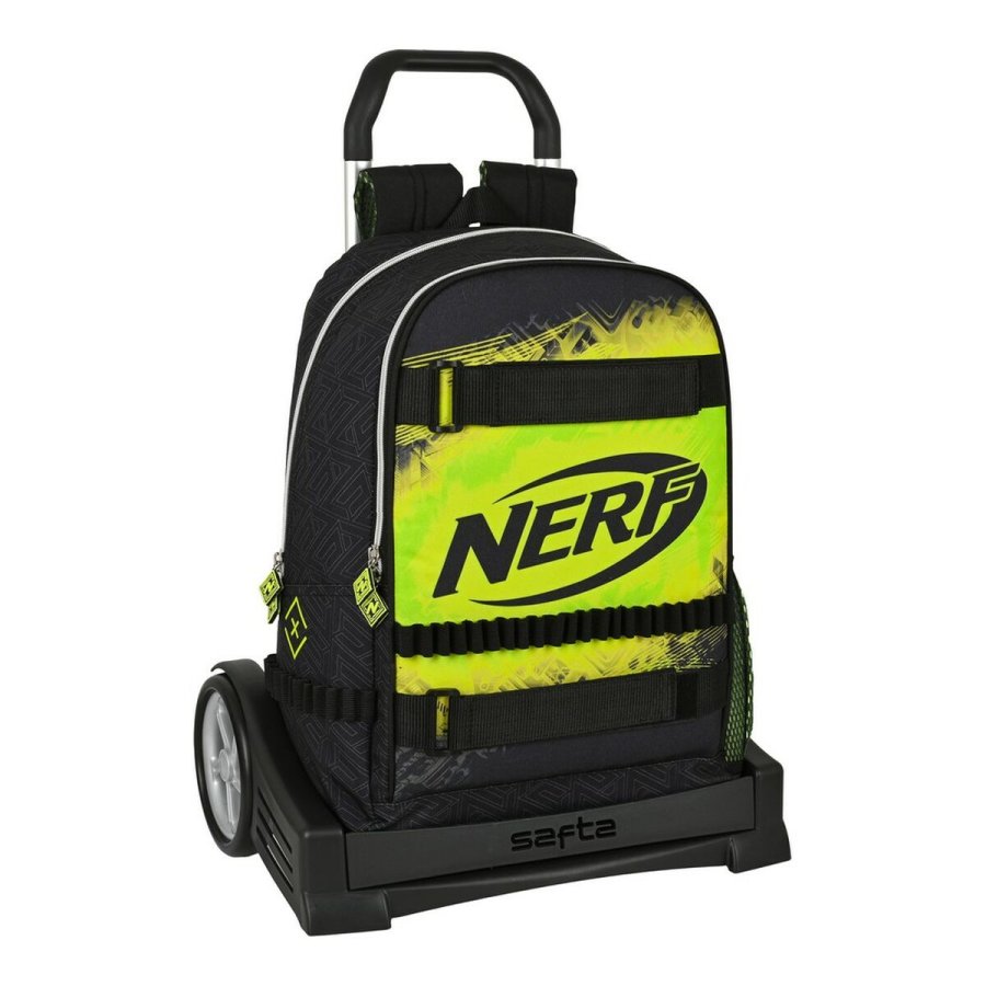 Skolerygsk med Hjul Nerf Neon Sort Lime (31 x 44 x 17 cm) #1