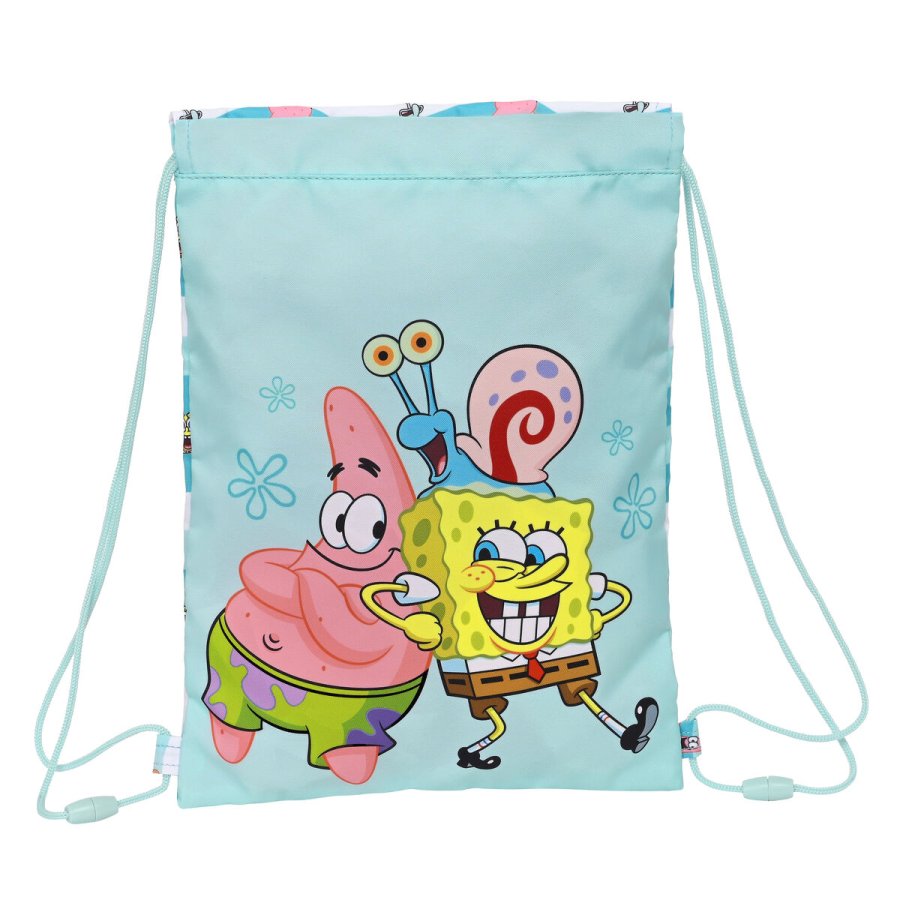 Rygsk med Snore Spongebob Stay positive Bl Hvid 26 x 34 x 1 cm #1