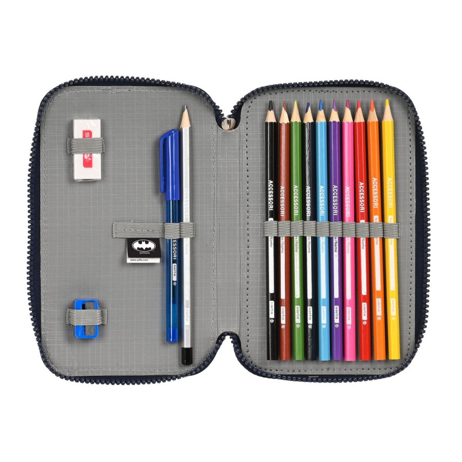 Dobbelt penalhus Batman Legendary Marinebl 12.5 x 19.5 x 4 cm (28 Dele) #2