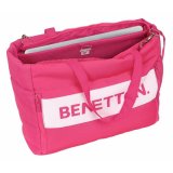 Taske med lomme til b�rbar computer Benetton Fuchsia Pink 54 x 31 x 17 cm #4
