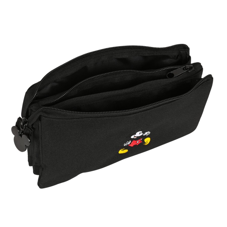 Tredobbelt bretaske Mickey Mouse Sort 22 x 12 x 3 cm #3