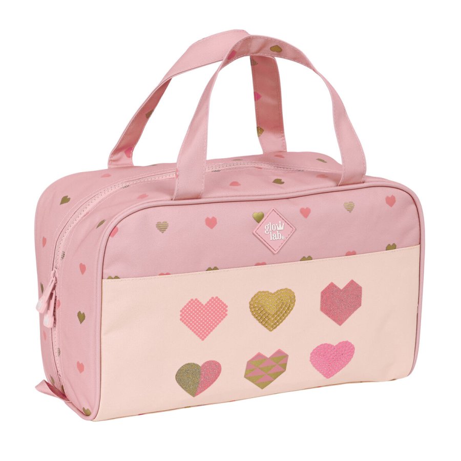 Skoletoilettaske Glow Lab Hearts Pink 31 x 14 x 19 cm #1