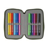 Tredobbelt Penalhus Safta Dark forest Sort Grn 12.5 x 19.5 x 5.5 cm (36 Dele) #2