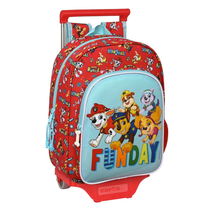Skolerygsk med Hjul The Paw Patrol Funday Bl Rd 26 x 34 x 11 cm #1