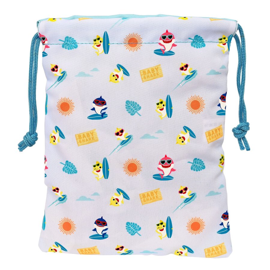 Madkasse med tilbehr Baby Shark Surfing 20 x 25 x 1 cm sk (sack) Bl Hvid #3