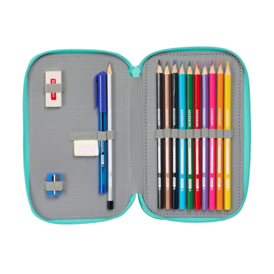 Penalhus med Tilbehr Peppa Pig Pretty flowers Gul Mint 12.5 x 19.5 x 4 cm 29 Dele #4