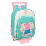 Skolerygsk med Hjul Peppa Pig Pretty flowers Gul Mint 26 x 11 x 67 cm 26 x 34 x 11 cm #1
