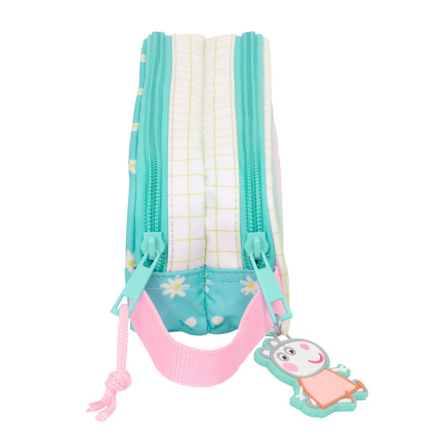 Dobbelt carry-all Peppa Pig Pretty flowers Gul Mint 21 x 8 x 6 cm #3