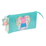 Tredobbelt bretaske Peppa Pig Pretty flowers Gul Mint 22 x 12 x 3 cm #1