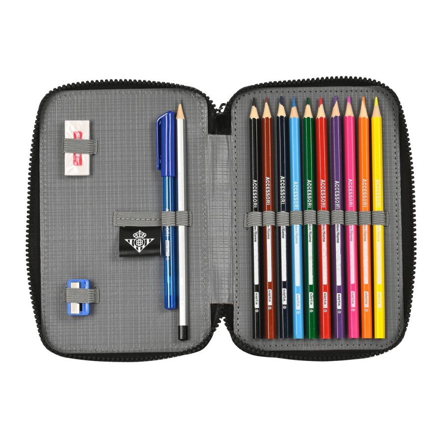 Dobbelt penalhus Real Betis Balompi Sort Lime 12.5 x 19.5 x 4 cm (28 Dele) #4